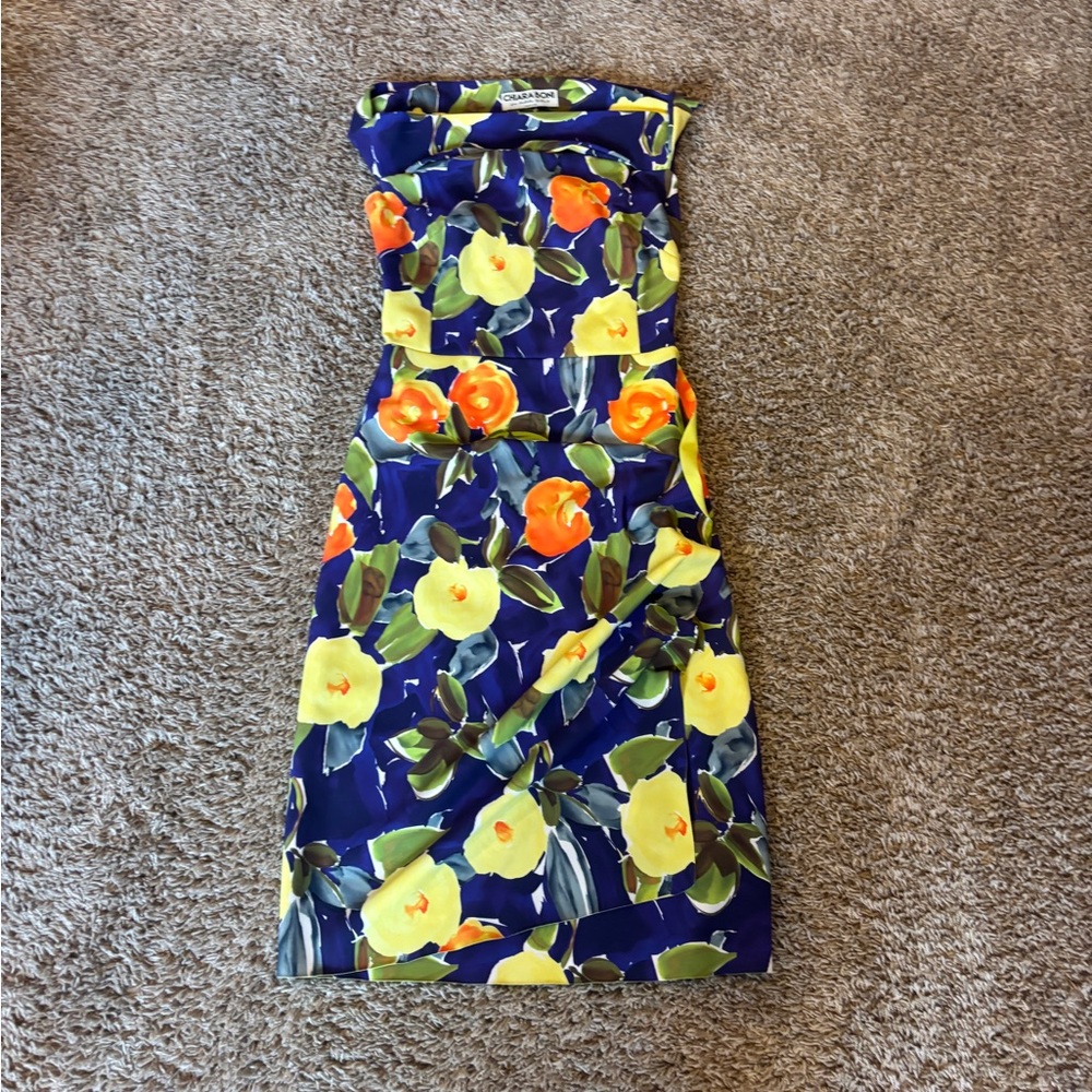 Chiara Boni Asymmetrical Dress - Blue, Yellow, Orange Floral